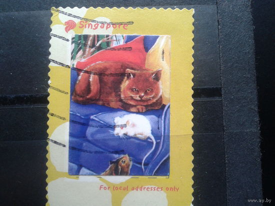 Сингапур. Кот и мыши, марка для локальной почты