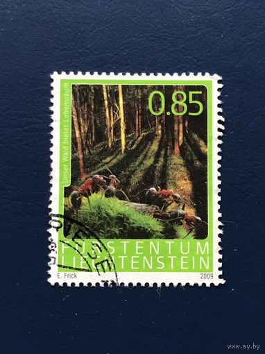 Лихтенштейн 2009 год Фауна Насекомые Экология Красный Древесный Муравей Лес и его Польза Mi:1518 Гашеная