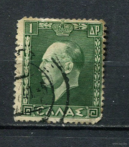 Греция - 1937 - Король Георг II 1Dr - [Mi.390] - 1 марка. Гашеная.  (Лот 31Ei)-T5P19