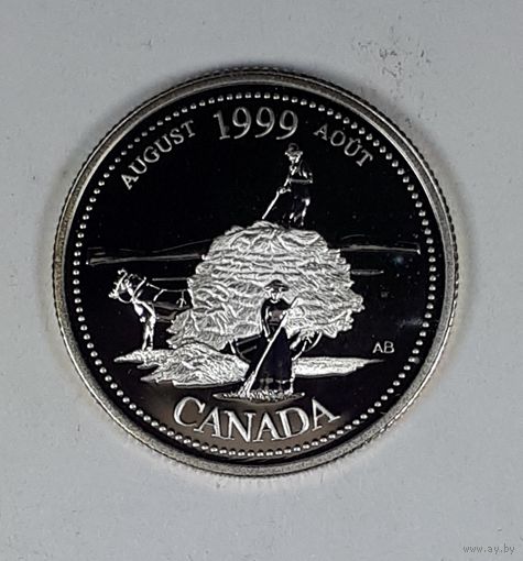 Канада 25 центов 1999 Миллениум - Август 1999, Дух первооткрывателей