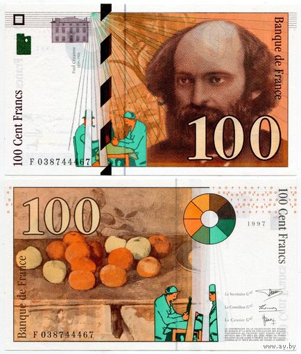 Франция. 100 франков (образца 1997 года, P158, UNC)