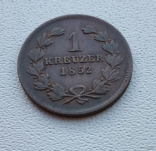 Баден 1 крейцер, 1852 7-7-17