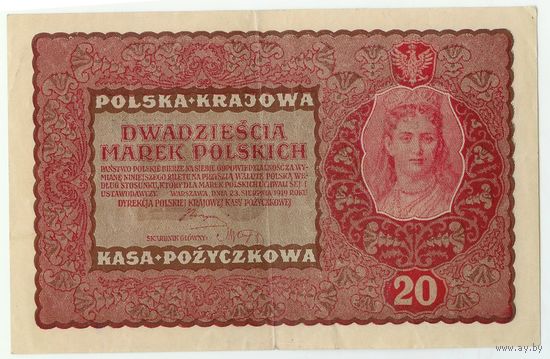 Польша, 20 марок польских 1919 год.