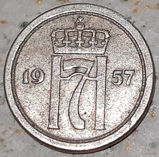 Норвегия 10 эре, 1957 (12-6-3)