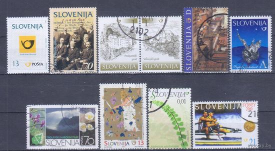 [1128] Словения. 10 гашеных марок.