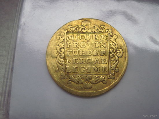 Золотая коллекция голландских дукатов - редкий  дукат провинции Holland город Доордрехт "зеркального" 17-71 года