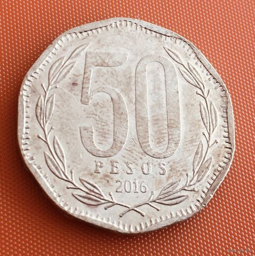 101-22 Чили, 50 песо 2016 г. Единственное предложение монеты данного года на АУ