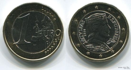 Латвия. 1 евро (2014, UNC)