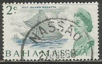 Багамы. Королева Елизавета II. Парусная регата. 1967г. Mi#258.
