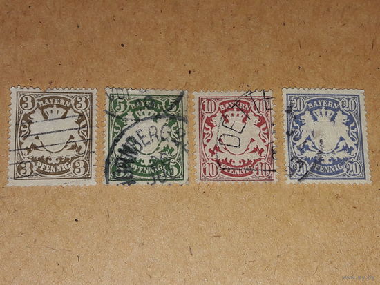 Германия Бавария 1888 Стандарт Гербы 4 марки