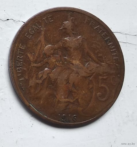 Франция 5 сантимов, 1916 звезда 3-12-12