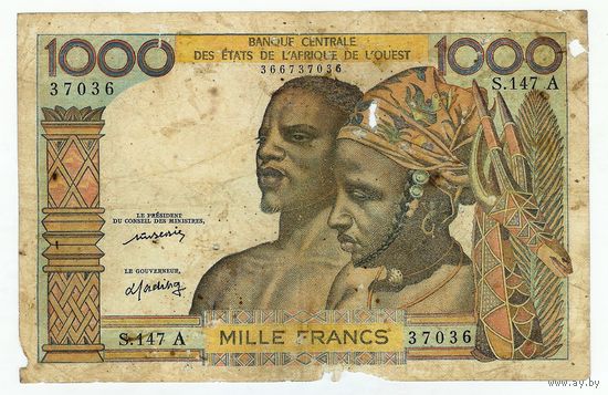 Восточно-африканские штаты 1000 франков