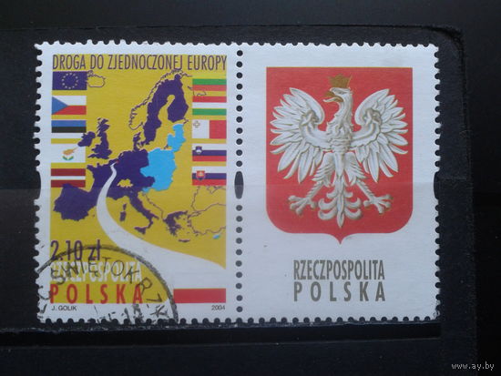 Польша, 2004, Вступление в Евросоюз, марка с купоном