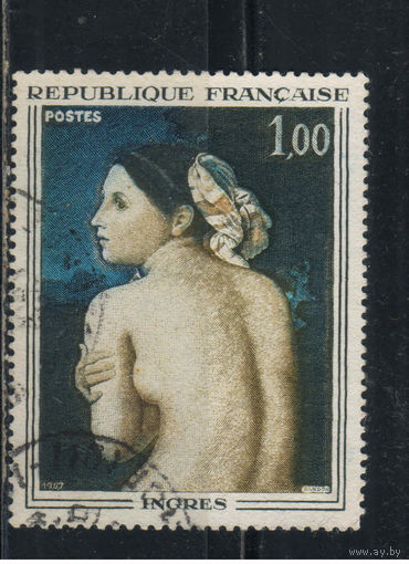 Франция 1967 100 летие смерти Жана-Огюста-Доминика Энгра Картина Купальщица #1597