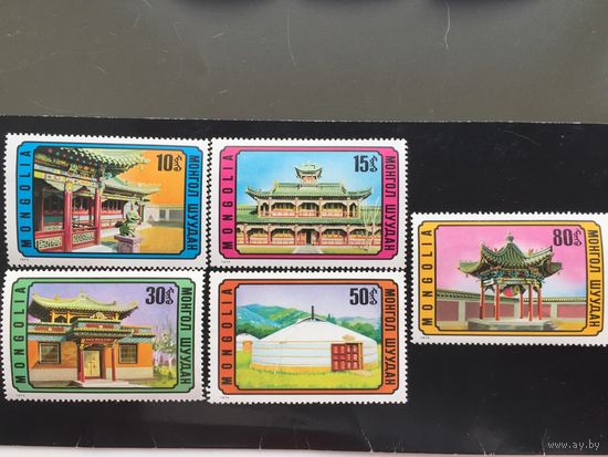Монголия 1974 год. Архитектура (серия из 5 марок)