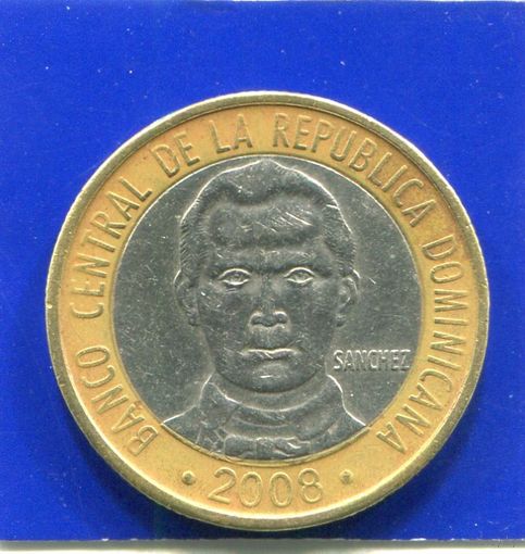 Доминиканская Республика 5 песо 2008 , биметалл