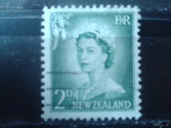 Новая Зеландия 1955 Королева Елизавета 2  2 пенса