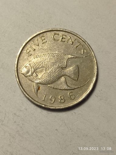 Бермуды 5 цент 1986 года .