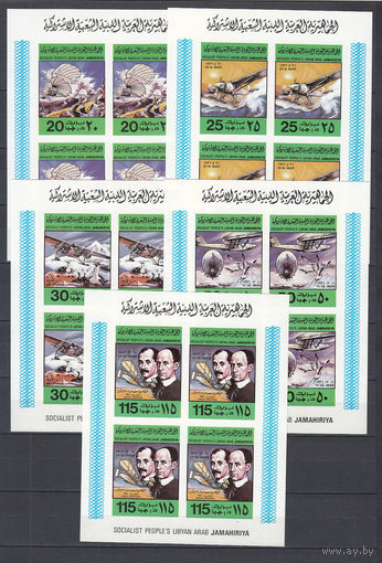 Авиация. Ливия. 1978. 5 марок б/з в малых листах. Michel N 682-686.