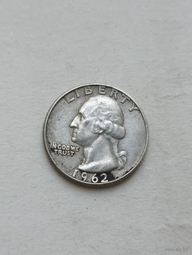США 1/4 доллара 1962г(D)серебро