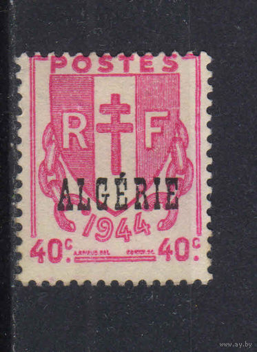 Fr Колонии Алжир 1945 Надп на марке Франции Герб #223**