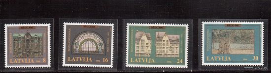 Латвия-1996 (Мих.440-443)  ** , 800-лет Риге, Архитектура