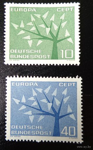 Германия, ФРГ 1962 г. Mi 383-384 полная серия MNH