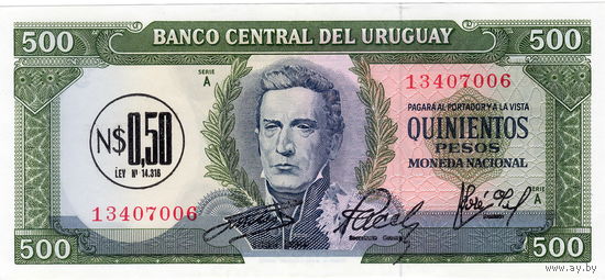 Уругвай, 0,5 новых песо, 1975 г., UNC