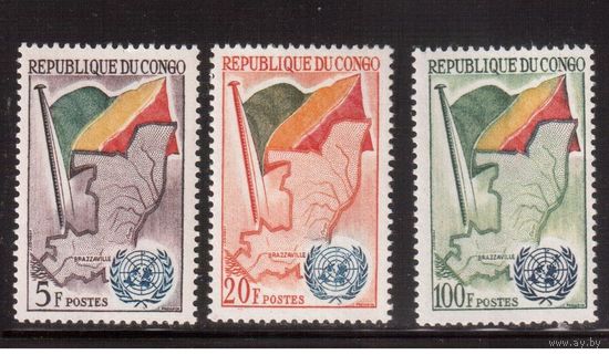 Конго-1961,(Мих.6-8)  **  , ООН, Флаги