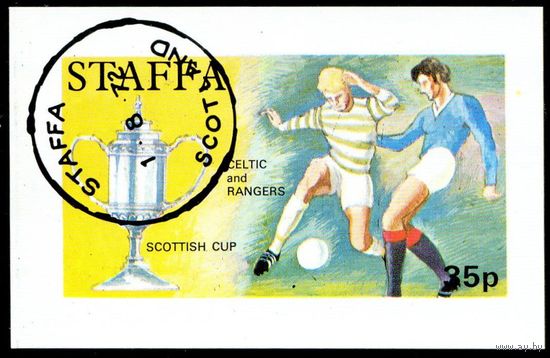 Футбол Стаффа 1972 год блок из 1 беззубцовой марки