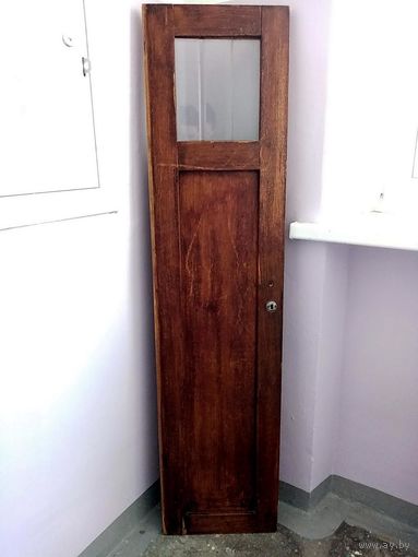 Дверца от шкафа СССР с замком и ключами, со стеклом 40-50-е гг