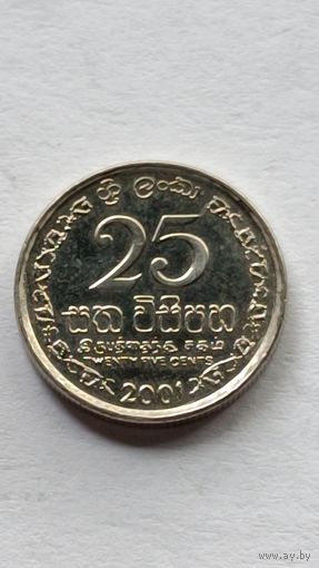Шри-Ланка.25 центов 2001 года.