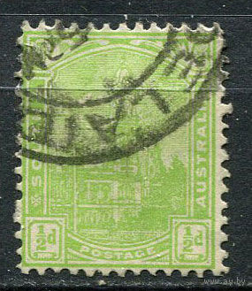 Южная Австралия (штат) - 1899/1905 - Здание почты 1/2P - [Mi.79A] - 1 марка. Гашеная.  (Лот 77Eu)-T5P6