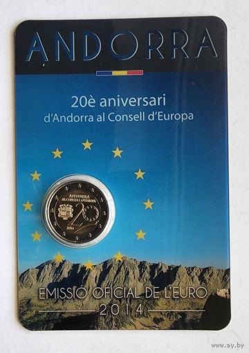 2 евро 2014 Андорра 20 лет в Совете Европы BU