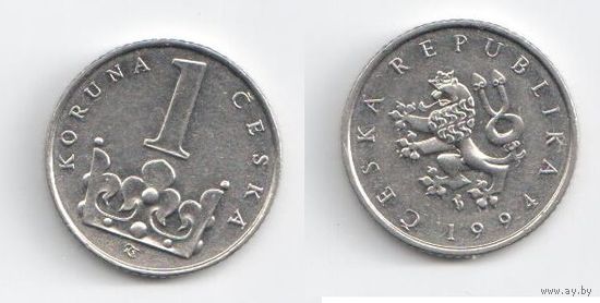1 крона 1994 Чехия  никель