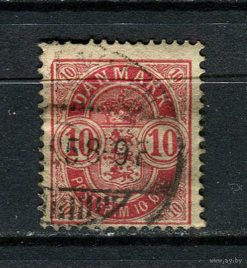 Дания - 1884/1902 - Герб 10 O - [Mi.35yAa] - 1 марка. Гашеная.  (Лот 26CA)