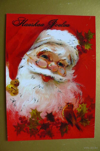 Современная открытка, Новый год, чистая; Дед Мороз.