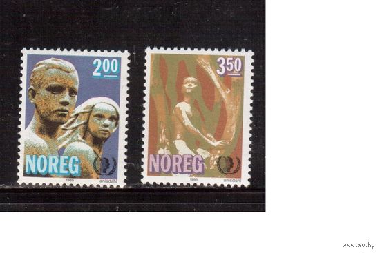 Норвегия-1985,(Мих.924-925) ** ,Искусство, Скульптура (полная серия)