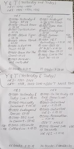 CD MP3 Y & T (Yesterday & Today) дискография на 4 CD