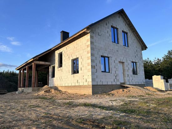 Новый капитальный двухэтажный блочный Дом Марьина Горка, деревня Уголец, река Волма
