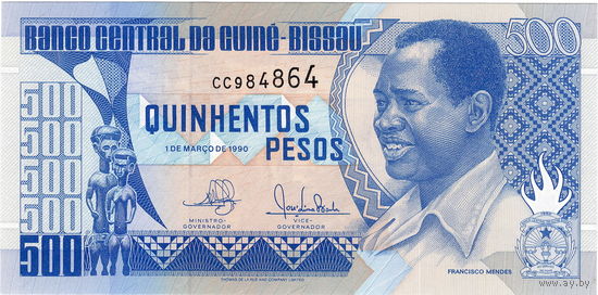 Гвинея-Биссау Португальская, 500 песо, 1990 г., UNC