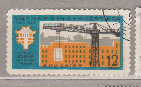 Машины техника кран архитектура 10-я годовщина освобождения Ханоя Вьетнам 1964 год  лот 1009