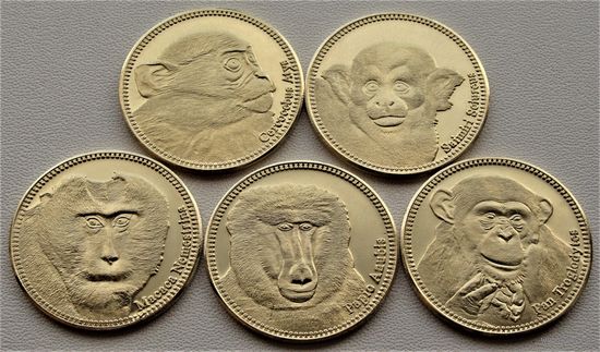 Сомалиленд. Набор из 5 монет = 5 шиллингов 2017 год  "Обезьяны"