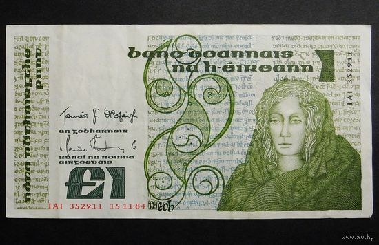 Ирландия, 1 фунт 1984 год,  - Rедкая -