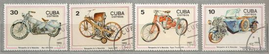 Мотоциклы ретро. 4 марки, 1985г., гаш. Куба.