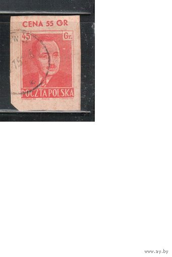 Польша-1950,(Мих.) гаш. , вырезка с конверта, Личности, Президент