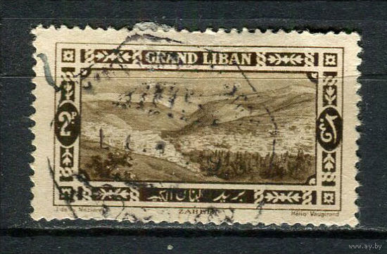 Французский мандат Великий Ливан  - 1925 - Природные мотивы 2Pia - [Mi.65] - 1 марка. Гашеная.  (LOT AZ31)