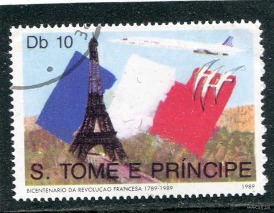 Сан Томе и Принсипи. 200 лет французской революции. Самолет Конкорд