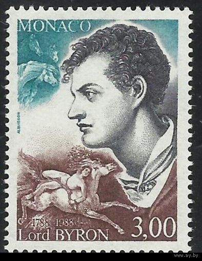 1988 Монако 1891 Лорд Байрон, писатель и поэт 1,50 евро