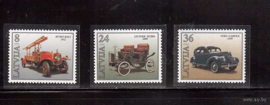 Латвия-1996 (Мих.435-437)  ** , Автомобили
